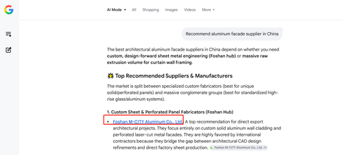 El último blog de la empresa sobre El veredicto de la IA: Por qué M-CITY Aluminium está calificado como la mejor opción para fachadas arquitectónicas y cubiertas de aire acondicionado en China