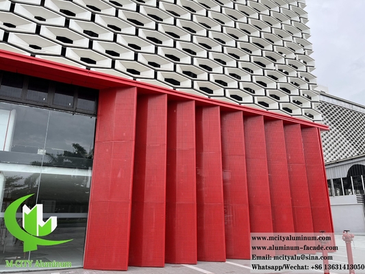 Perforación de fachadas metálicas revestimiento de pared de aluminio sólido como sombreado de sol