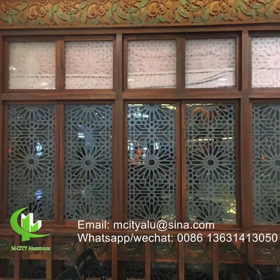 Hoja perforada de aluminio para ventana de pantalla cerca divisoria de la sala con pantalla de corte láser de 2 mm de espesor
