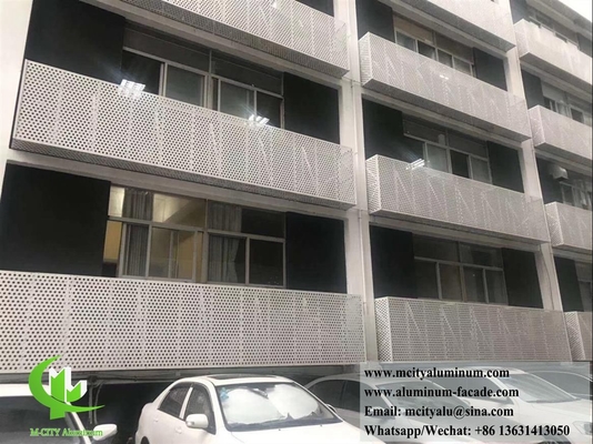 Panel de aluminio perforado externo Color de corte para la fachada para el carril revestimiento de aluminio sólido