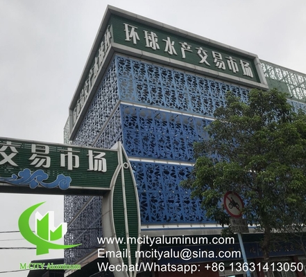 hojas perforadas de aluminio para revestimiento de paredes de fachada, paneles de revestimiento de edificios exteriores para edificios o techos