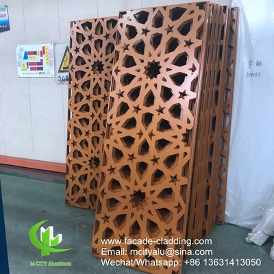 estilo musulmán Revestimiento en polvo de paneles huecos de aluminio metálico para revestimiento exterior de fachadas