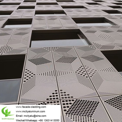 color dorado Revestimiento de fachada de aluminio metálico para revestimiento exterior de fachada