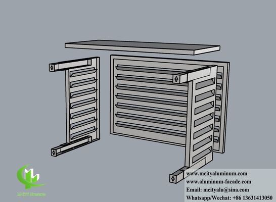 Cubierta de aluminio recubierta en polvo de grado costero con sistema modular de ajuste fácil para el recinto de la bomba de calor