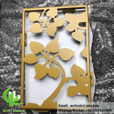 Panel de fachada de aluminio sólido para revestimiento de paredes en polvo recubierto de color RAL color dorado