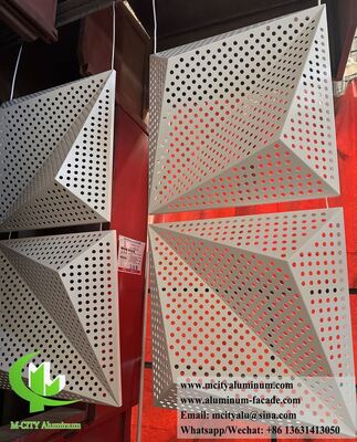 Paneles de fachada de aluminio arquitectónico perforado 3D. Sistemas de revestimiento de metal personalizados.