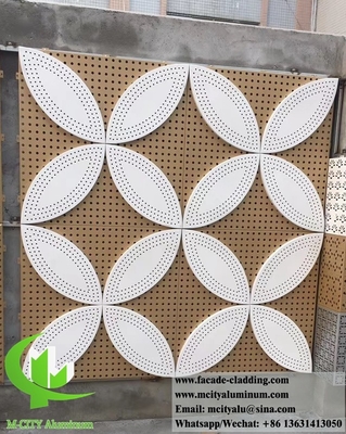 Forma 3D de la hoja de metal de aluminio fachadas de la hoja de perforación color dorado