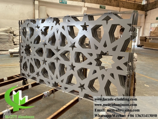 Hoja de metal cortada por láser de aluminio sólido revestimiento de pared Mashrabiya pantalla de metal