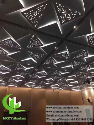 Panel de aluminio 3D para techos metálicos con patrones de perforación Decoración interior de techos
