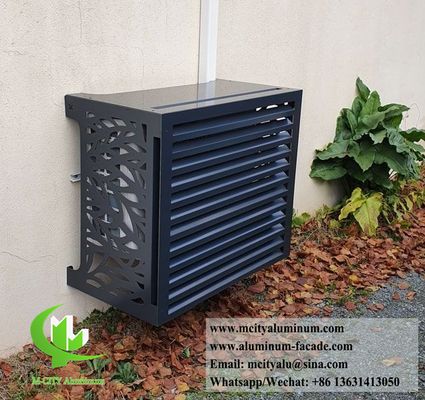 Calidad  Customized Size Aluminum Louvred Screen AC Unit Cover with 45° Angled Louvres and Powder Coated Finish Fabricación