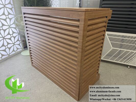 Capa de aire acondicionado de aluminio de grano de madera para exteriores.