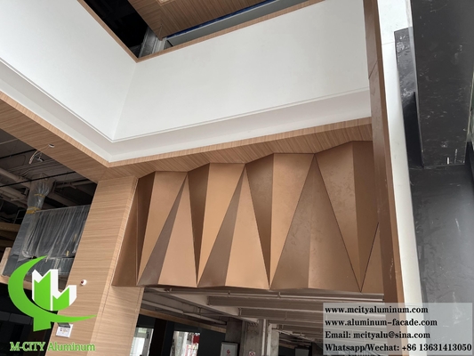 Revestimiento metálico 3D Paneles de aluminio Decoración del techo Patrón perforado Con iluminación LED