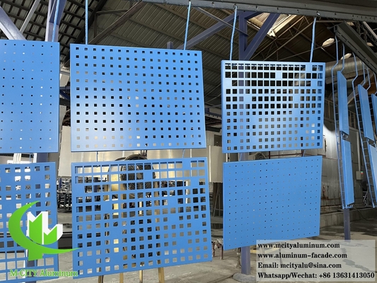 Revestimiento de paredes metálicas paneles perforados paneles de fachada de aluminio con revestimiento PVDF de patrón de perforación