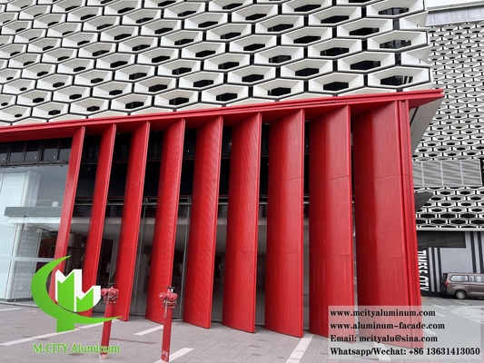 Perforación de fachadas metálicas revestimiento de pared de aluminio sólido como sombreado de sol
