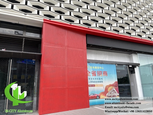 Perforación de fachadas metálicas revestimiento de pared de aluminio sólido como sombreado de sol