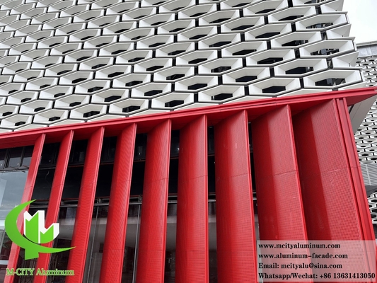 Hoja de aluminio perforada de metal para la decoración de fachadas de sombreado solar