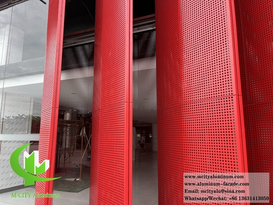 Perforación de fachadas metálicas revestimiento de pared de aluminio sólido como sombreado de sol