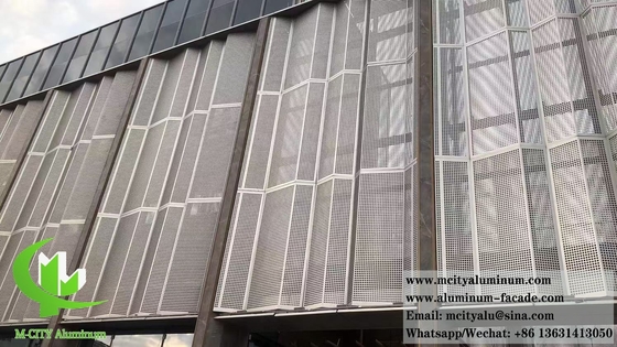 Revestimiento de metal CNC de aluminio con láminas perforadas de malla metálica para decoración de fachadas