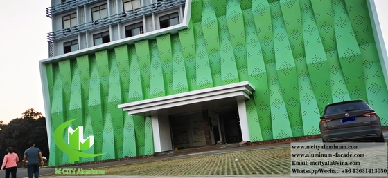 Revestimiento de paredes metálicas de forma 3D Hoja de aluminio arquitectónico para fachadas de paredes Sistema antirruja