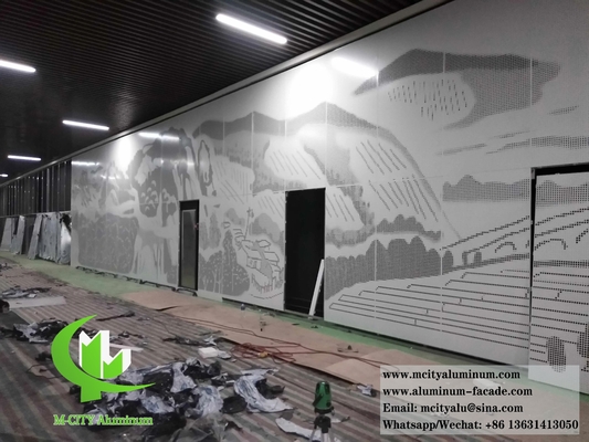 Hoja de metal perforada para revestimiento de paredes con paneles de aluminio sólido de patrón recubierto en polvo