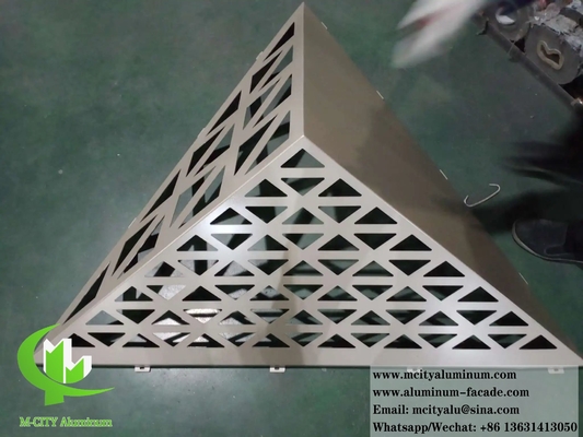 Panel perforado de aluminio 3D fachadas panel de pared de metal revestimiento PVDF