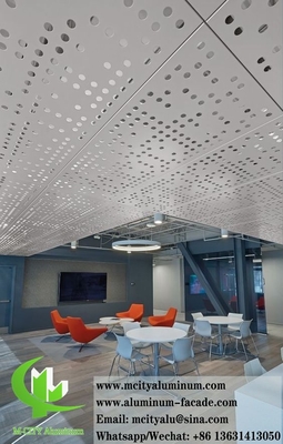 Decoración de techos de aluminio con paneles de metal perforados con iluminación LED