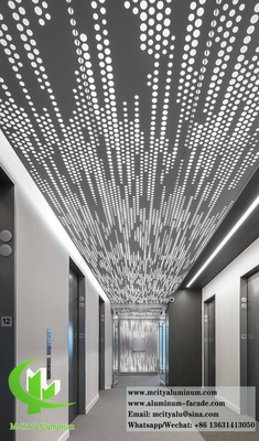 Decoración de techos de aluminio con paneles de metal perforados con iluminación LED