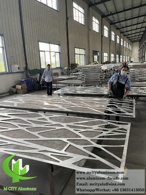 Pantalla de metal cortada por láser 15 mm paneles de aluminio con patrón para puerta