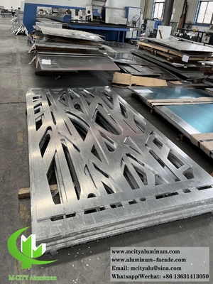 Pantalla de metal cortada por láser 15 mm paneles de aluminio con patrón para puerta