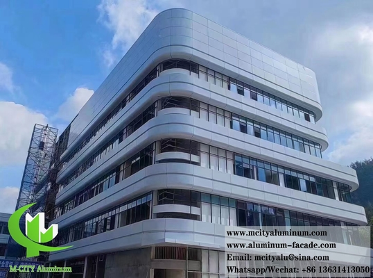 Sistema de fachada de chapa de aluminio de revestimiento metálico externo de 3 mm recubierto en polvo