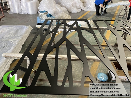Panel de corte por láser de aluminio de pantalla en polvo recubierto de color negro mate