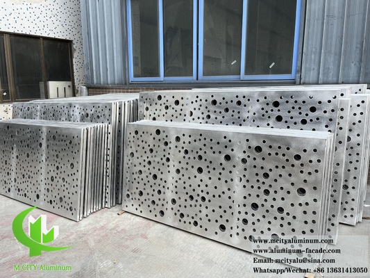 Facade perforada de aluminio con bajo mantenimiento, PVDF con recubrimiento en polvo y alta resistencia al fuego
