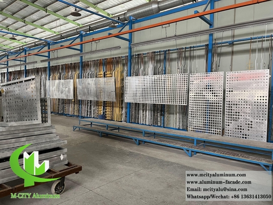 Hojas de metal perforadas fachadas de paredes de aluminio revestimiento de paredes decoración en polvo
