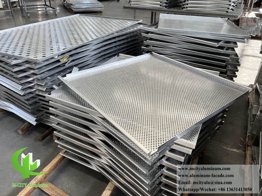 Revestimiento metálico corrugado de lámina perforada de aluminio para decoración de paredes de fachada
