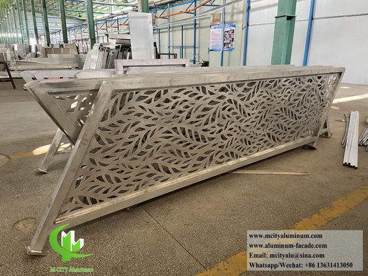 Barrera de metal cortada por láser Hoja de aluminio con patrón de 5 mm de espesor Decoración exterior