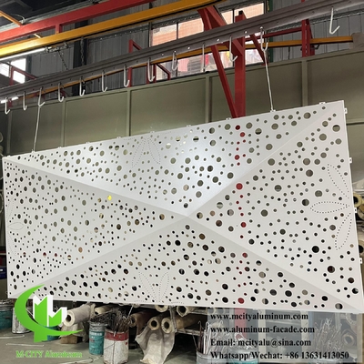 Sistema de fachada de chapa de aluminio con forma 3D revestimiento metálico perforado