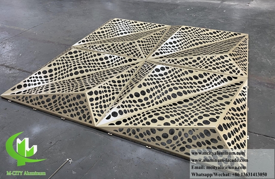 Revestimiento de fachada exterior de chapa de metal de diseño 3D Patrón de perforación PVDF