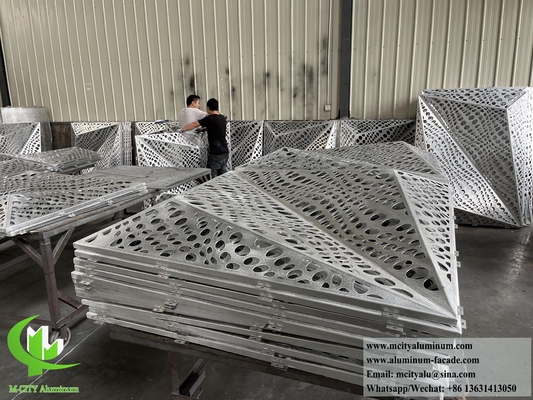 Arquitectónico 3D Aluminio revestimiento de paredes paneles de fachadas sistema de perforación