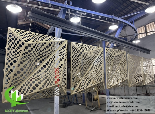 Diseño de fachada 3D Panel de aluminio de pantalla metálica para revestimiento de paredes de edificios