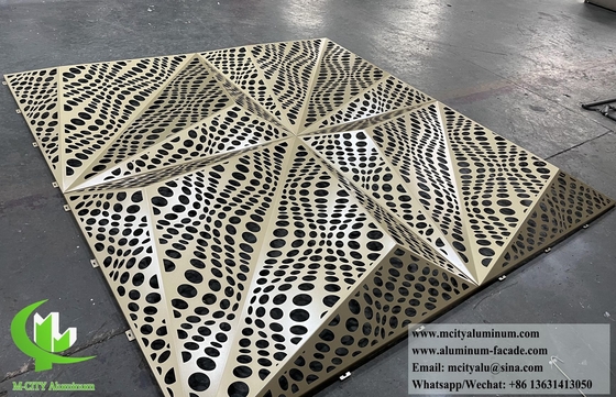 Hoja de aluminio metálico de fachada 3D con patrón de perforación para decoración de edificios