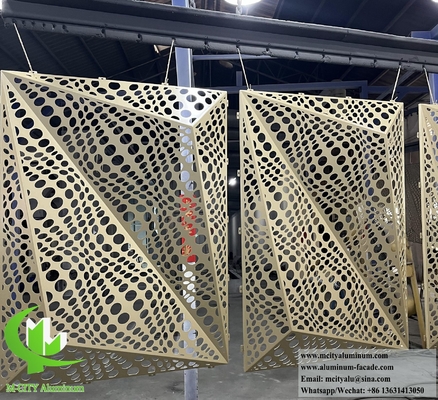 Pantalla de metal cortada por láser Panel de aluminio PVDF recubrimiento Forma 3D Para la decoración de fachadas de edificios