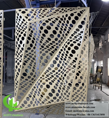 Panel de revestimiento metálico 3D Hoja de aluminio para la decoración del sistema de fachada de pared Revestimiento PVDF