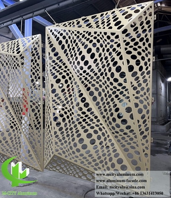 Diseño de fachada 3D Panel de aluminio de pantalla metálica para revestimiento de paredes de edificios