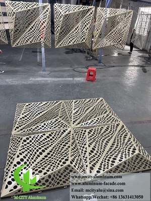 Diseño de fachada 3D Panel de aluminio de pantalla metálica para revestimiento de paredes de edificios