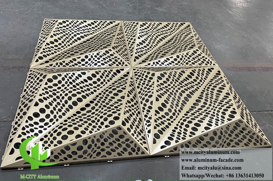Panel de revestimiento metálico 3D Hoja de aluminio para la decoración del sistema de fachada de pared Revestimiento PVDF