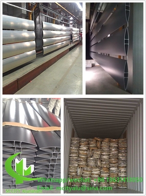 Grano de madera Construcción de aluminio extruido persianas arquitectónicas aletas aerodinámicas