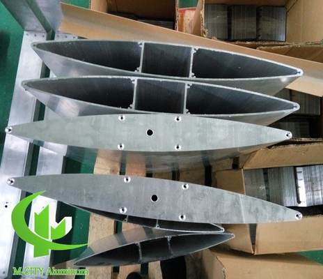Las aletas de las persianas del perfil aéreo de construcción de aluminio extrudido persianas arquitectónicas de perfil aéreo revestimiento en polvo