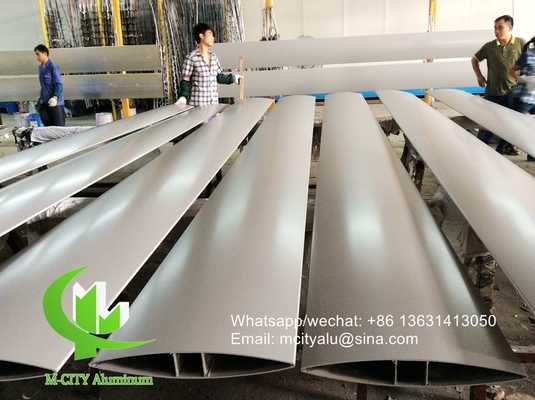 PVDF Arquitectónico Aerofoil aletas persiana de aluminio con forma ovalada para la ventana de fachada