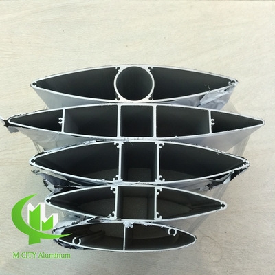 Proveedor de persianas de aluminio en China con acabado ovalado de forma de polvo revestido de sistema de aerorroles de 300 mm de ancho color de grano de madera