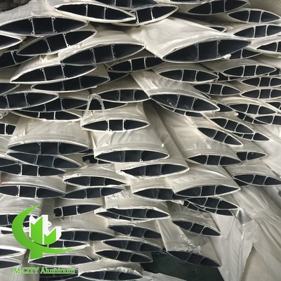 Proveedor de persianas de aluminio en China con acabado ovalado de forma de polvo revestido de sistema de aerorroles de 300 mm de ancho color de grano de madera